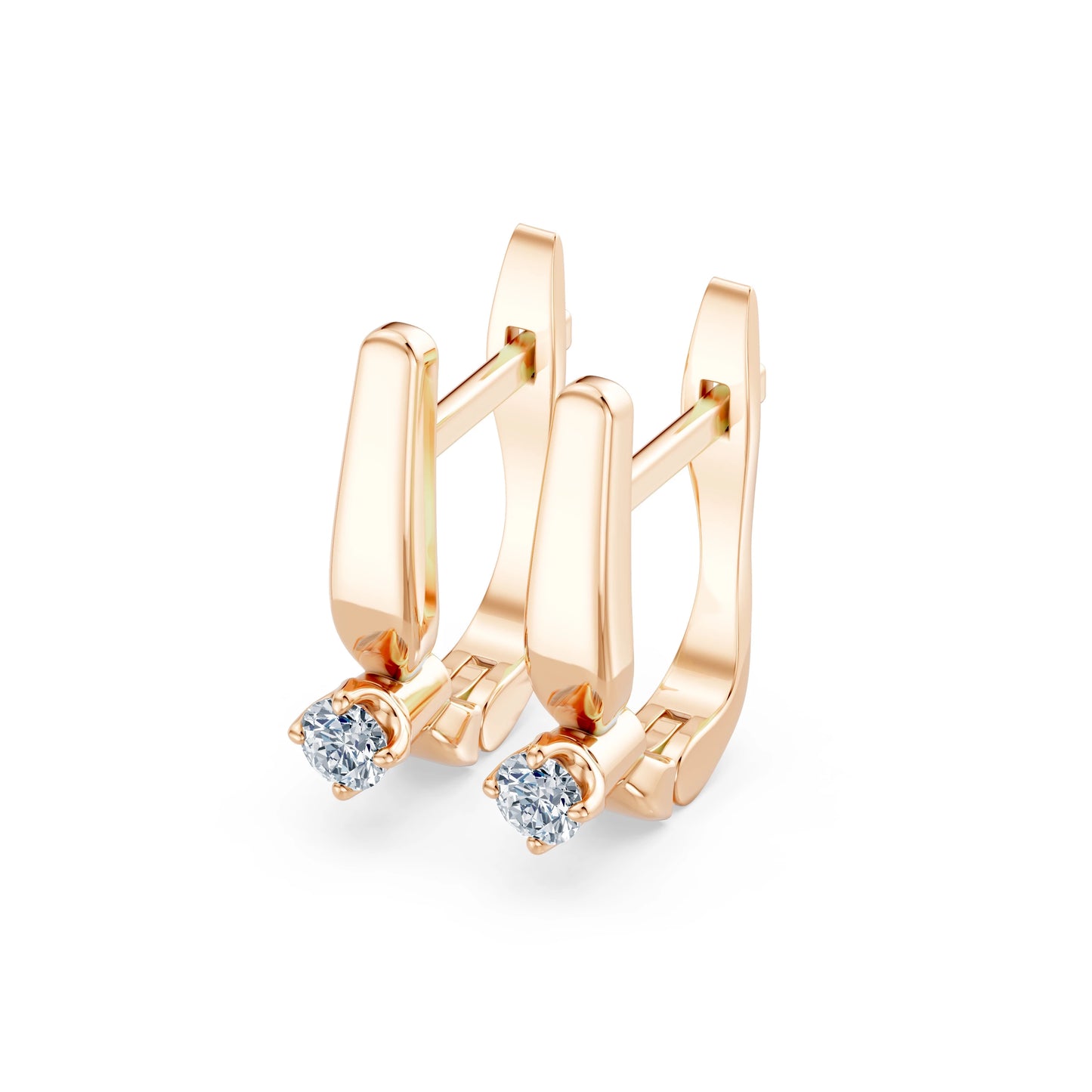 Solitär-Ohrringe mit englischem Verschluss, 0.2 ct — 102-10041(3.0)