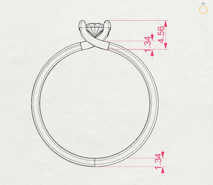 Solitär-Ring (Rund), 0.15 ct — 101-10016(3.4)