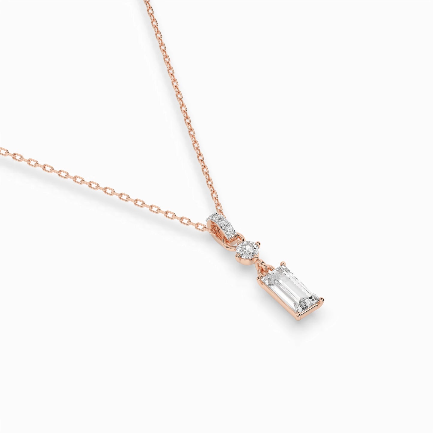 Solitär-Halskette (Baguette), 0.04 ct — 104-10071/3(0.30)BAQ