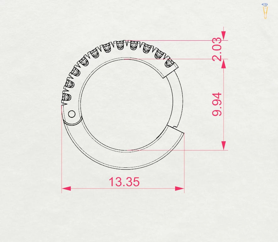 Eternity-Ohrringe (Rund), 0.22 ct — 102-10109(1.3)