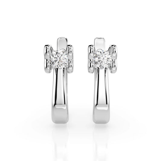 Solitär-Ohrringe mit englischem Verschluss (Rund), 0.2 ct — 102-10013(3.0)