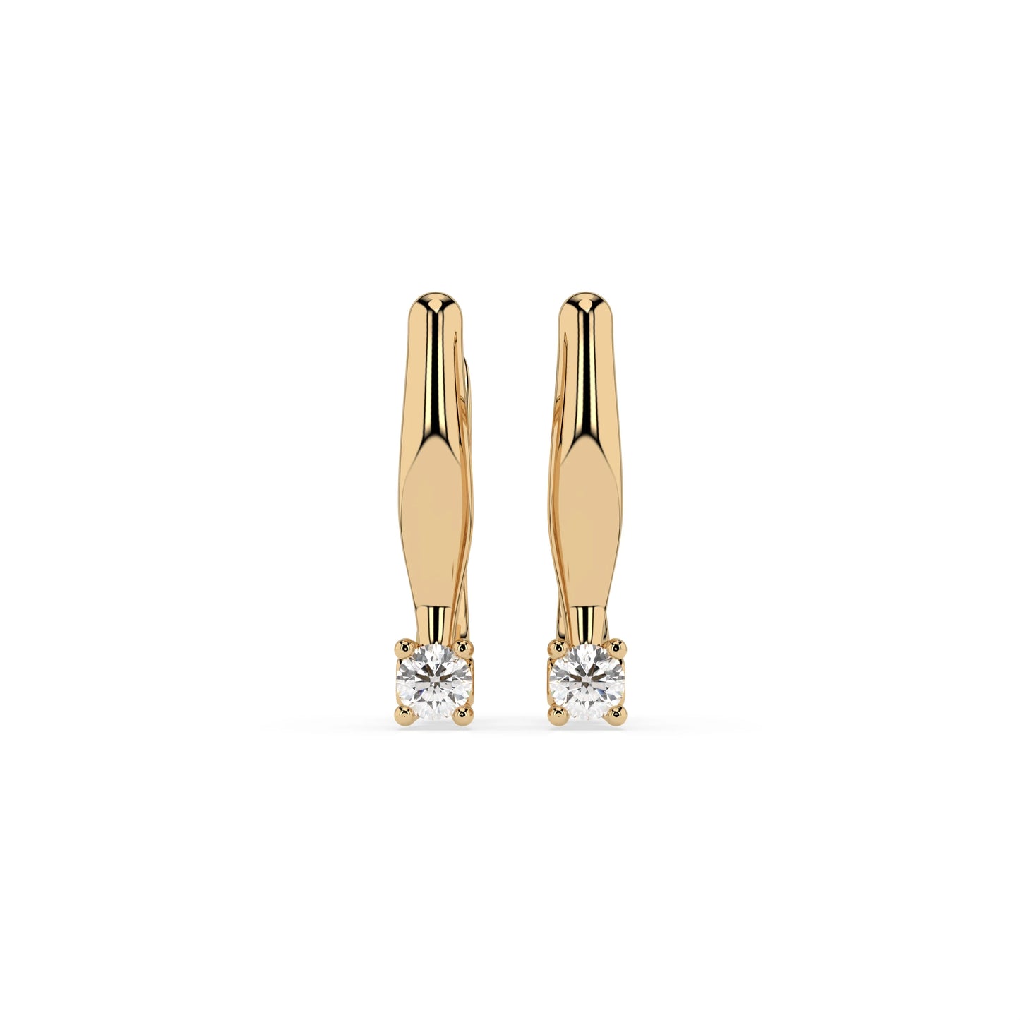 Solitär-Ohrringe mit englischem Verschluss (Rund), 0.12 ct — 102-10035(2.5)