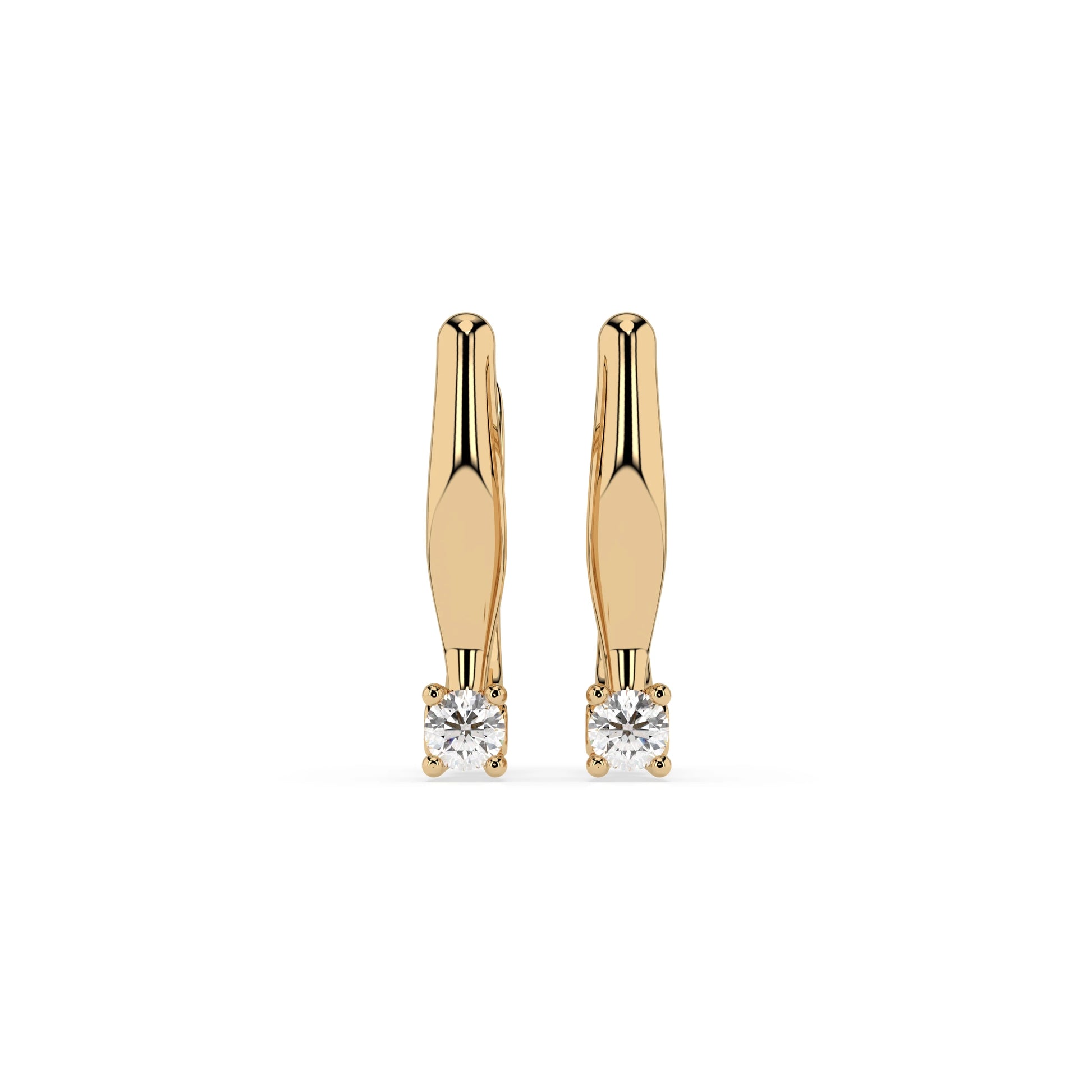 Solitär-Ohrringe mit englischem Verschluss (Rund), 0.12 ct — 102-10035(2.5)
