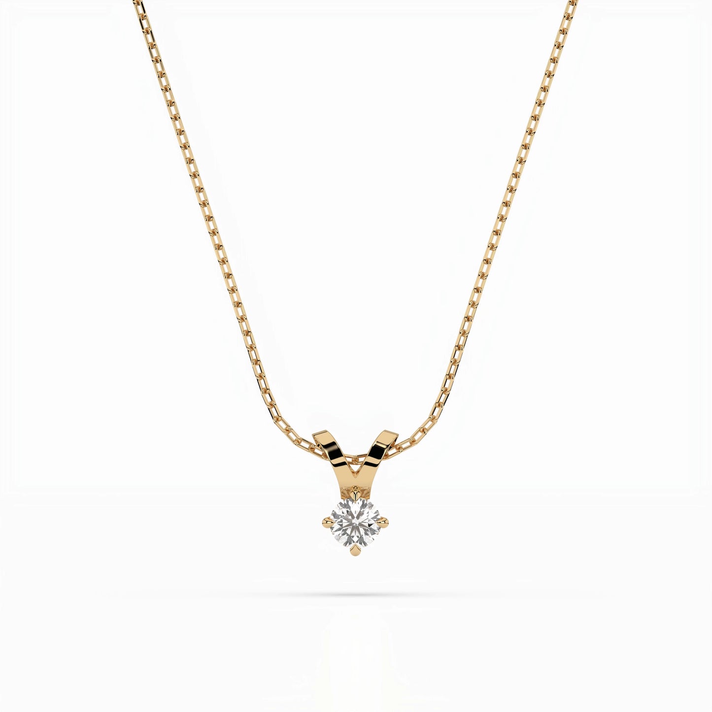Solitär-Halskette (Rund), 0.2 ct — 104-10037(3.7)