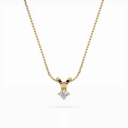 Solitär-Halskette (Rund), 0.2 ct — 104-10037(3.7)