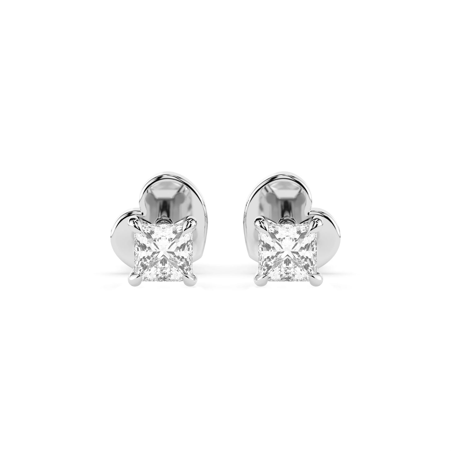 Solitär-Schmetterling-Ohrringe (Prinzess), 0.2 ct — 102-10113(2.5)PR
