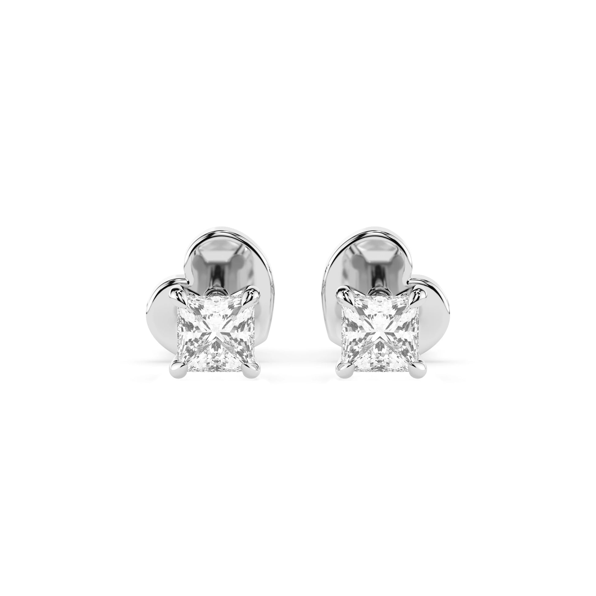 Solitär-Schmetterling-Ohrringe (Prinzess), 0.2 ct — 102-10113(2.5)PR