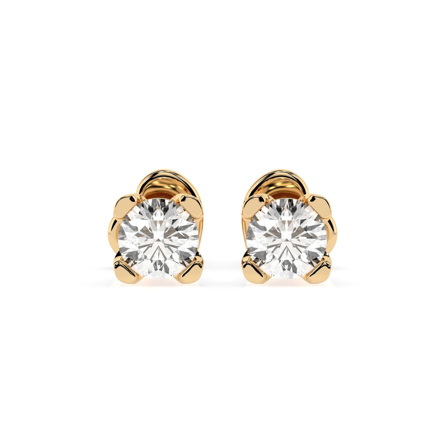 Solitär-Schmetterling-Ohrringe (Rund), 0.6 ct — 102-10089/2(4.2)