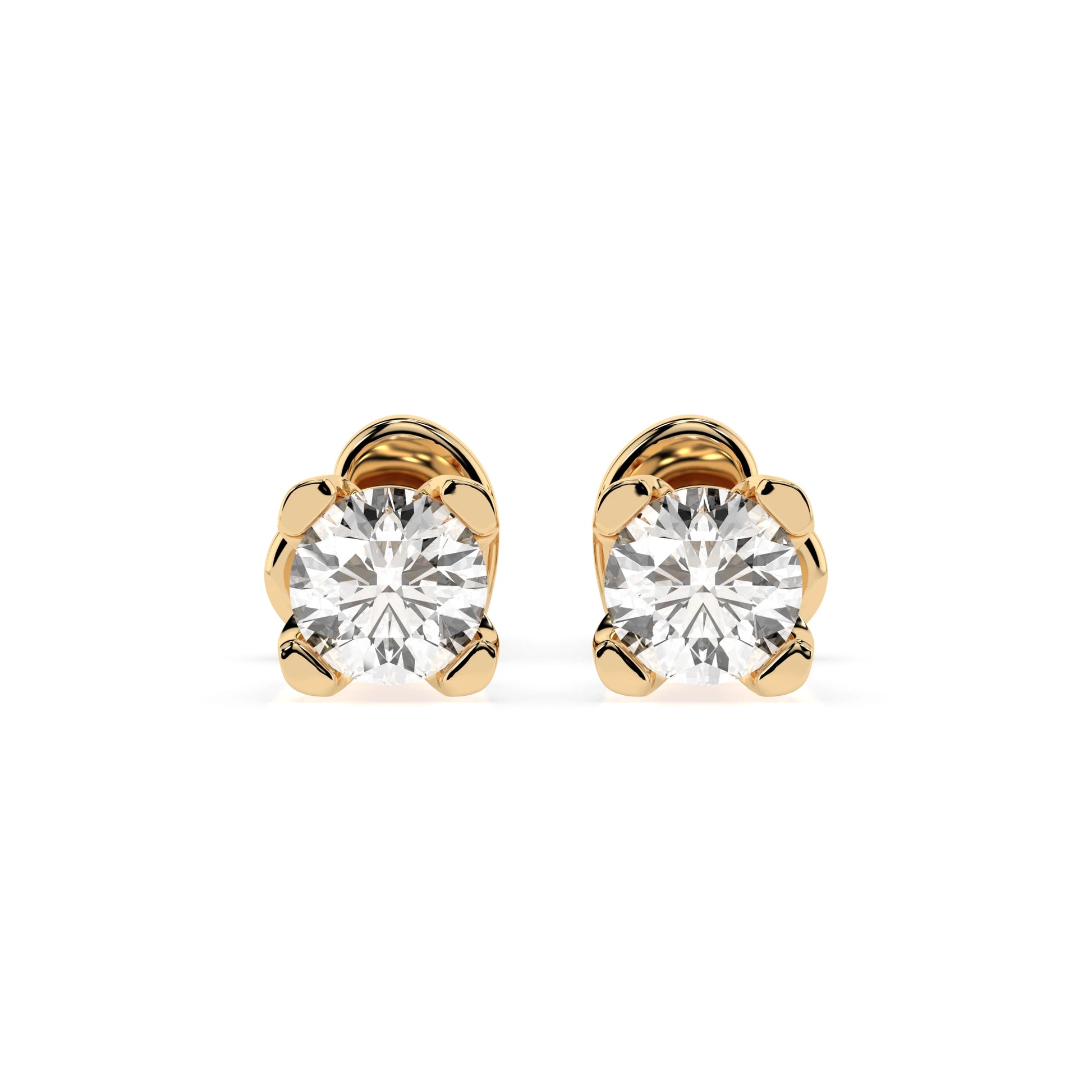 Solitär-Schmetterling-Ohrringe (Rund), 0.6 ct — 102-10089/2(4.2)