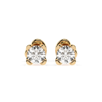 Solitär-Schmetterling-Ohrringe (Rund), 0.6 ct — 102-10089/2(4.2)