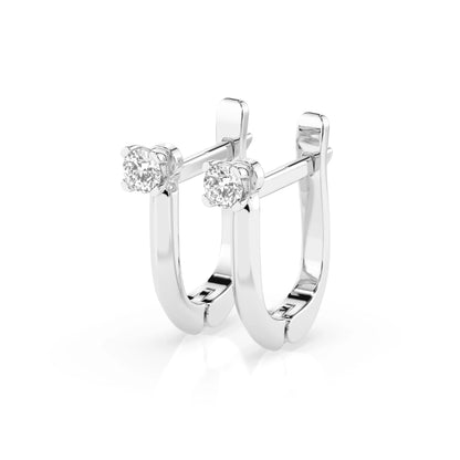 Solitär-Ohrringe mit englischem Verschluss (Rund), 0.12 ct — 102-10089(2.5)
