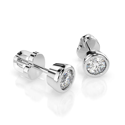 Solitär-Schmetterling-Ohrringe (Rund), 0.6 ct — 102-10010(4.2)