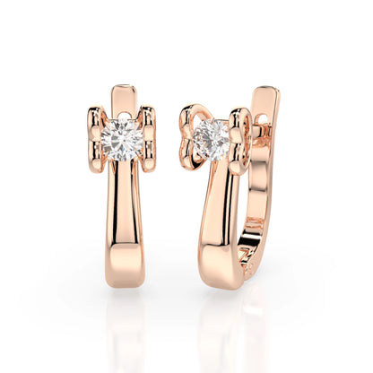 Solitär-Ohrringe mit englischem Verschluss (Rund), 0.2 ct — 102-10013(3.0)