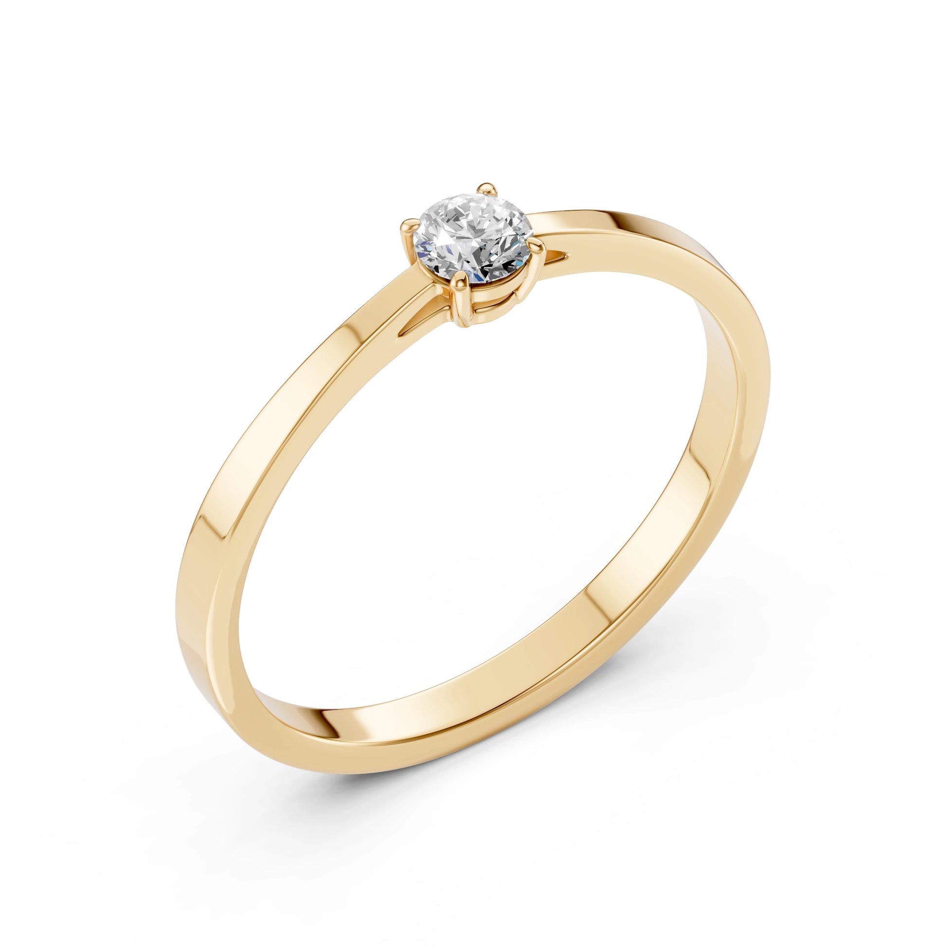 Solitär-Ring (Rund), 0.2 ct — 101-10012/1(3.7)