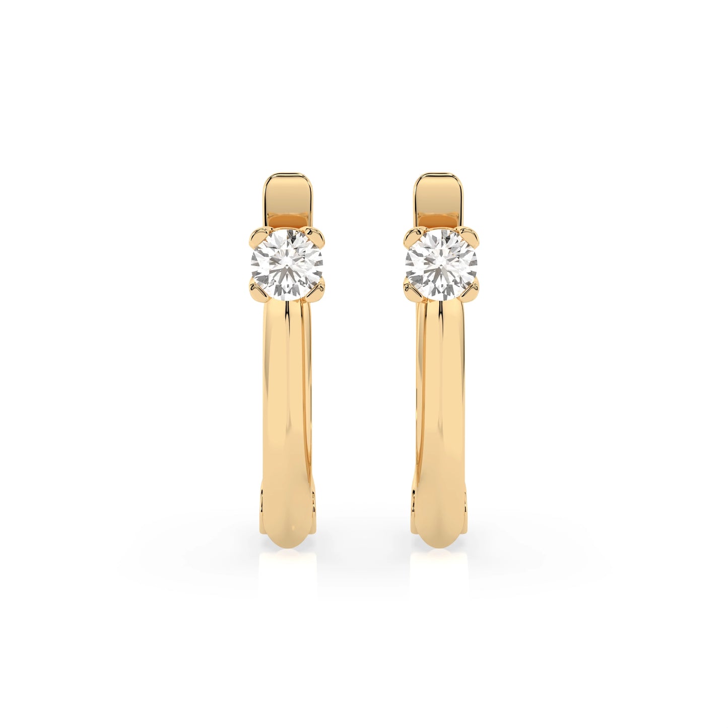 Solitär-Ohrringe mit englischem Verschluss (Rund), 0.2 ct — 102-10089(3.0)