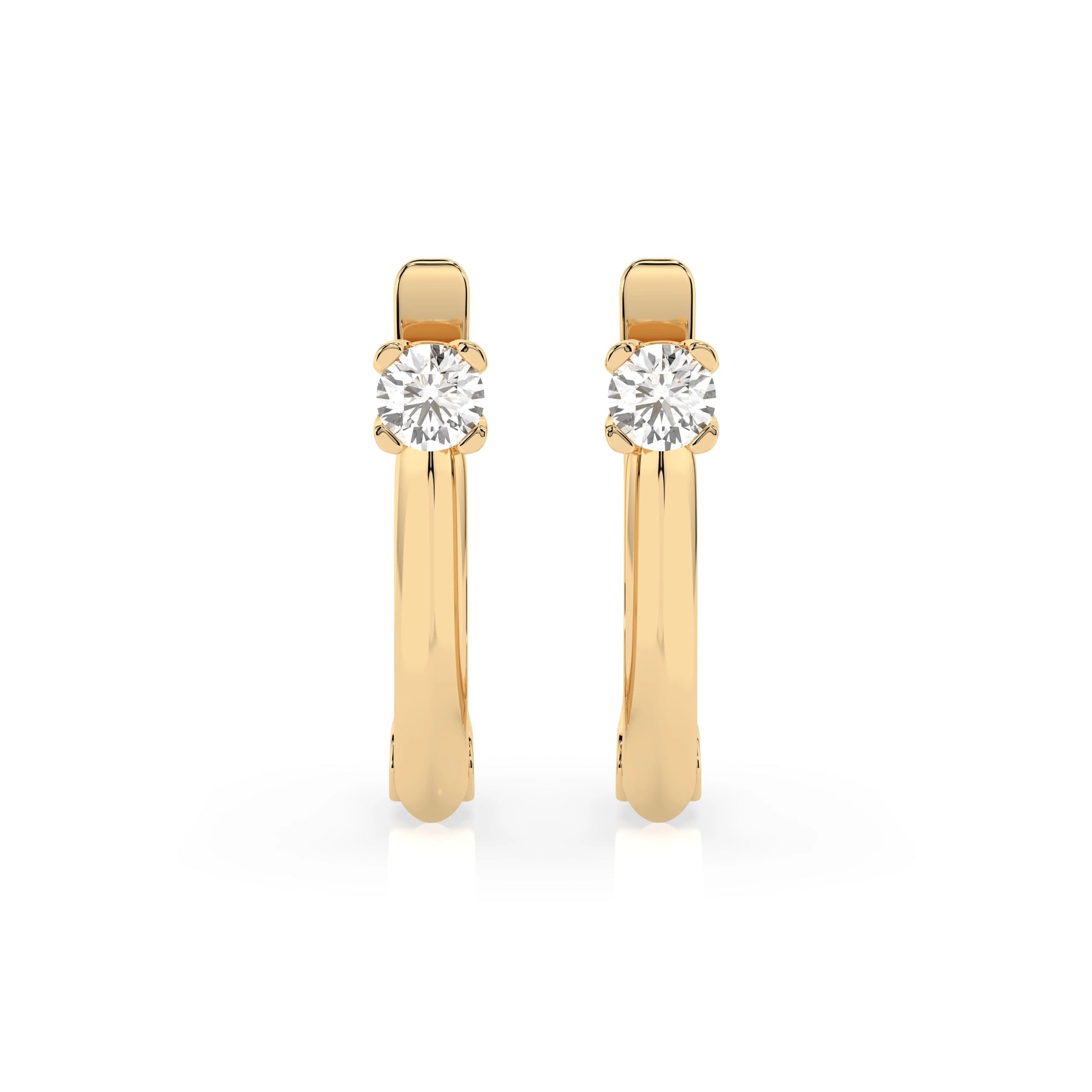 Solitär-Ohrringe mit englischem Verschluss (Rund), 0.2 ct — 102-10089(3.0)