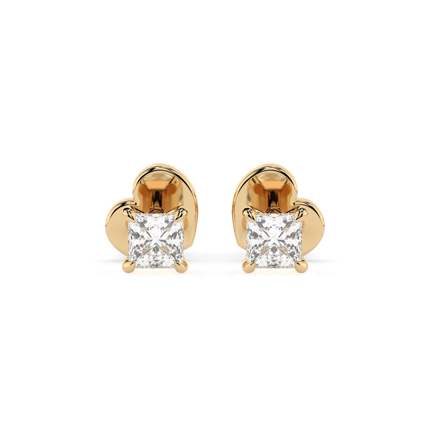 Solitär-Schmetterling-Ohrringe (Prinzess), 0.2 ct — 102-10113(2.5)PR