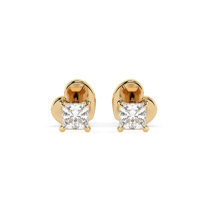 Solitär-Schmetterling-Ohrringe (Prinzess), 0.2 ct — 102-10113(2.5)PR