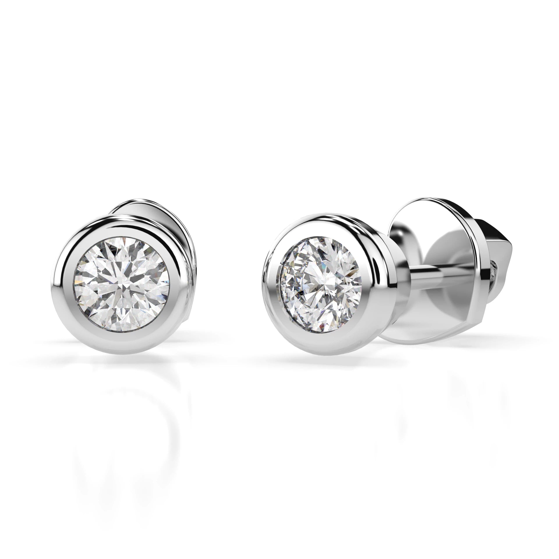 Solitär-Schmetterling-Ohrringe (Rund), 0.3 ct — 102-10010(3.4)
