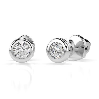 Solitär-Schmetterling-Ohrringe (Rund), 0.3 ct — 102-10010(3.4)
