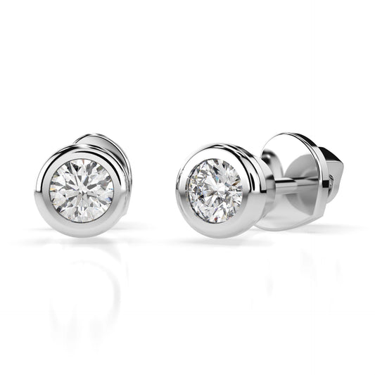Solitär-Schmetterling-Ohrringe (Rund), 0.3 ct — 102-10010(3.4)