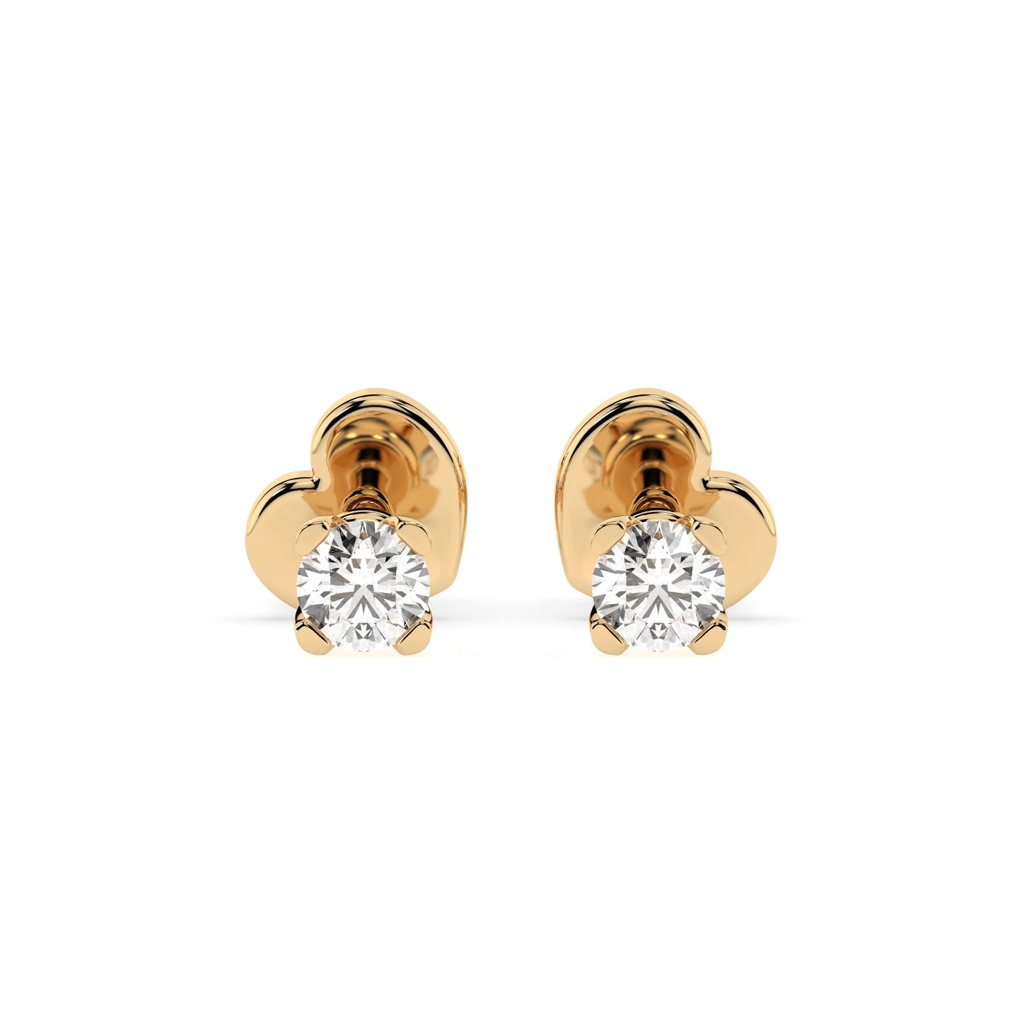 Solitär-Schmetterling-Ohrringe (Rund), 0.2 ct — 102-10089/2(3.0)