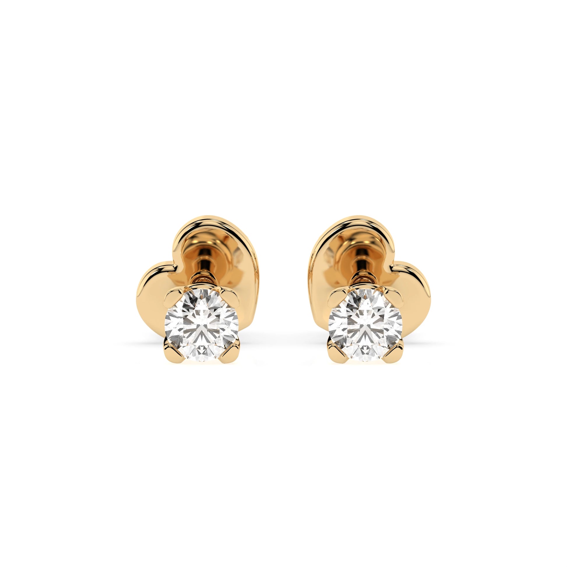 Solitär-Schmetterling-Ohrringe (Rund), 0.2 ct — 102-10089/2(3.0)