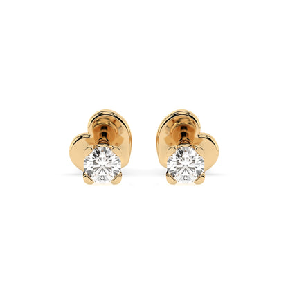 Solitär-Schmetterling-Ohrringe (Rund), 0.2 ct — 102-10089/2(3.0)