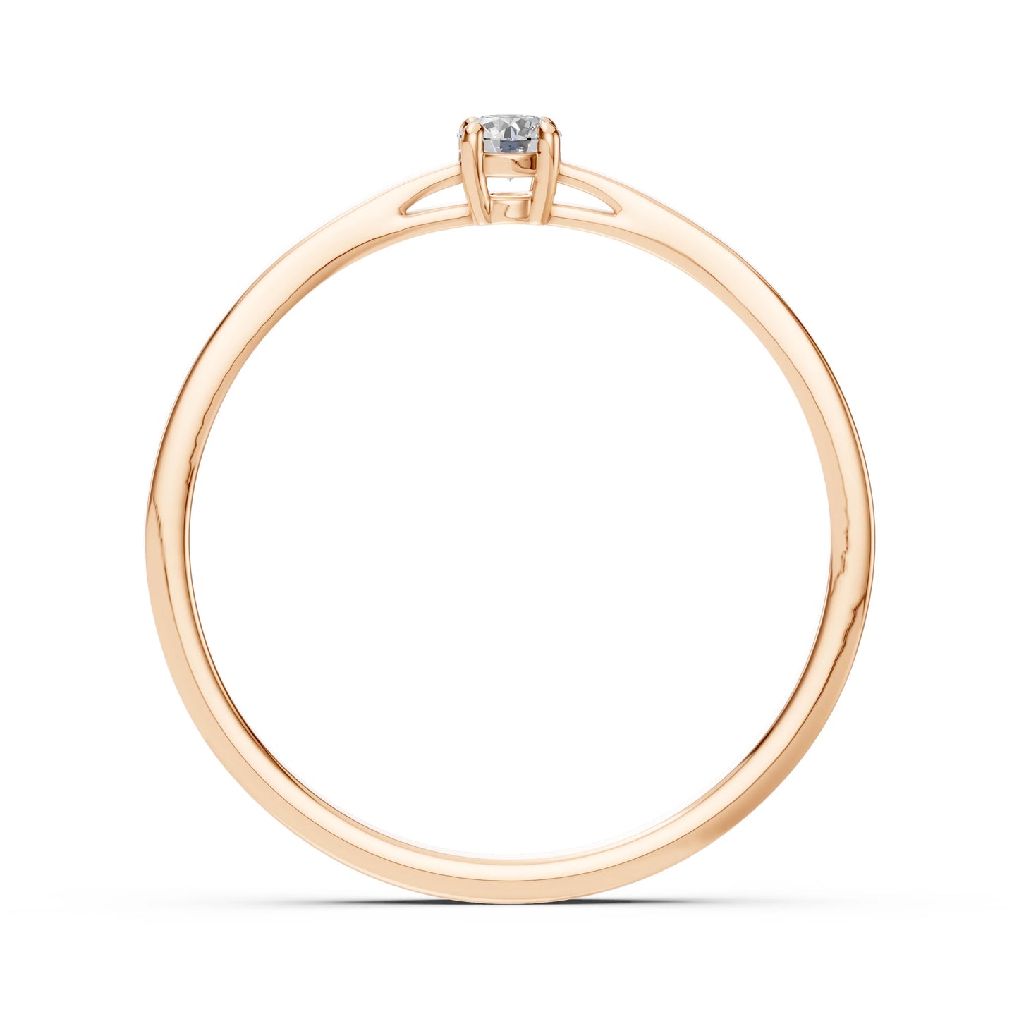 Solitär-Ring (Rund), 0.1 ct — 101-10012/1(3.0)