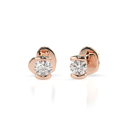 Solitär-Schmetterling-Ohrringe (Rund), 0.3 ct — 102-10016(3.4)