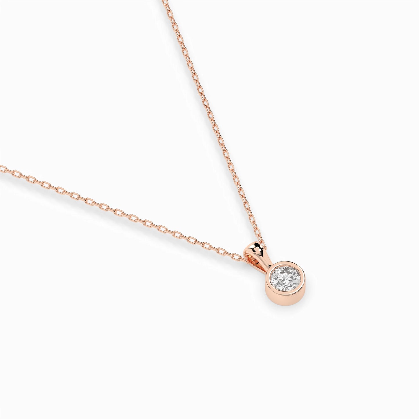 Solitär-Halskette (Rund), 0.1 ct — 104-10010(3.0)