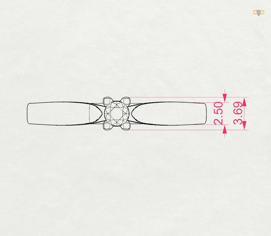 Solitär-Ring (Rund), 0.08 ct — 101-10046(2.7)