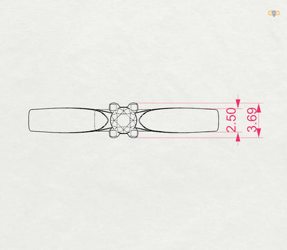 Solitär-Ring (Rund), 0.08 ct — 101-10046(2.7)