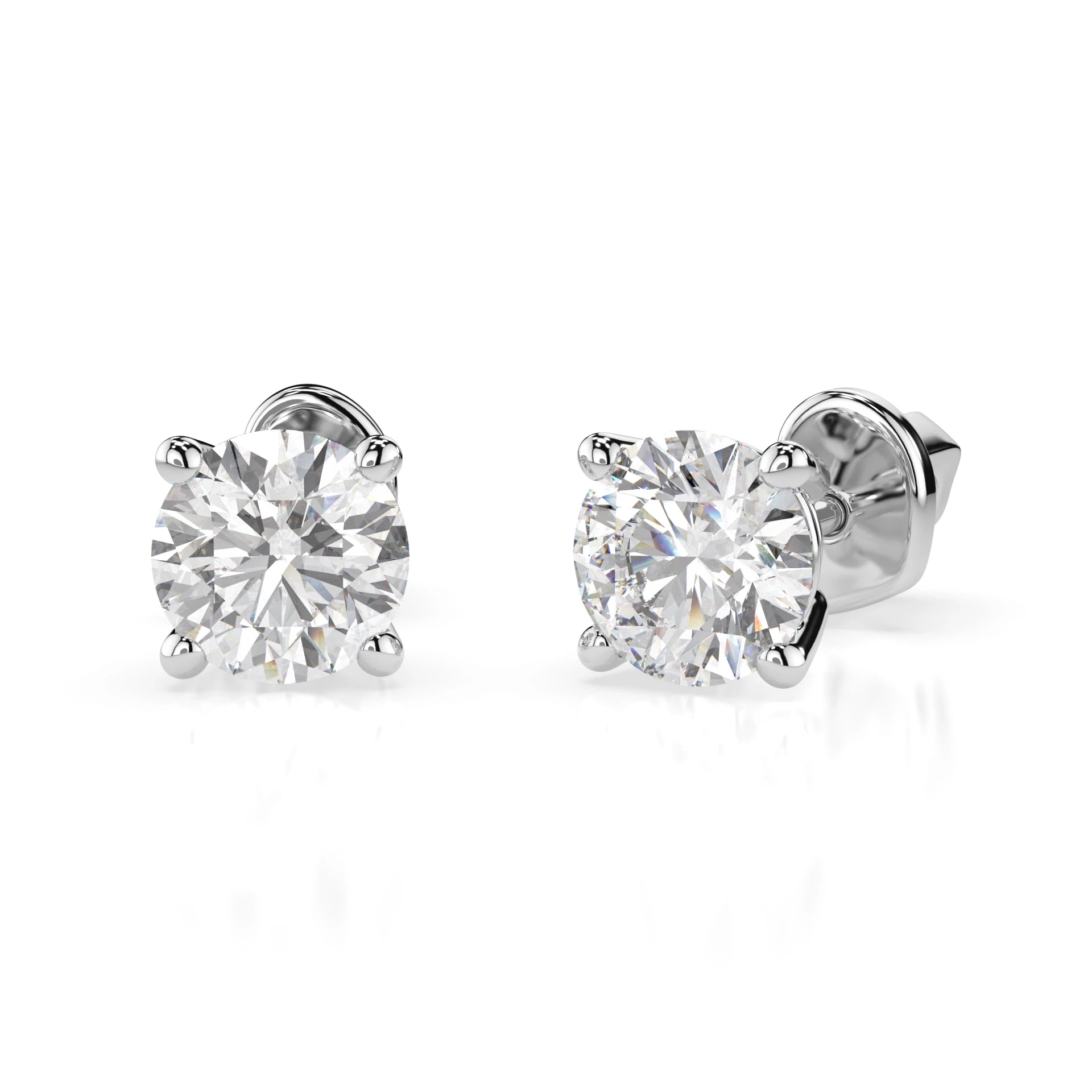 Solitär-Schmetterling-Ohrringe (Rund), 1.0 ct — 102-10012/1(5.1)