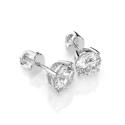 Solitär-Schmetterling-Ohrringe (Rund), 2.0 ct — 102-10012/1(6.5)