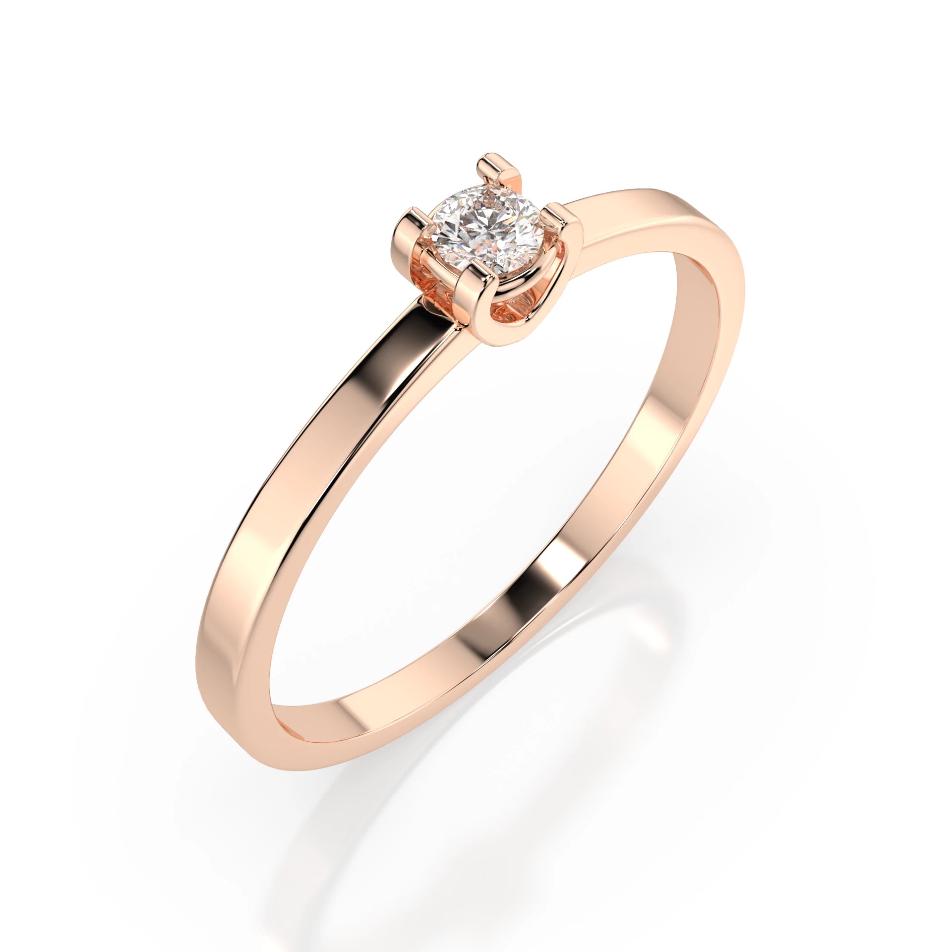 Solitär-Ring (Rund), 0.1 ct — 101-10022(3.0)