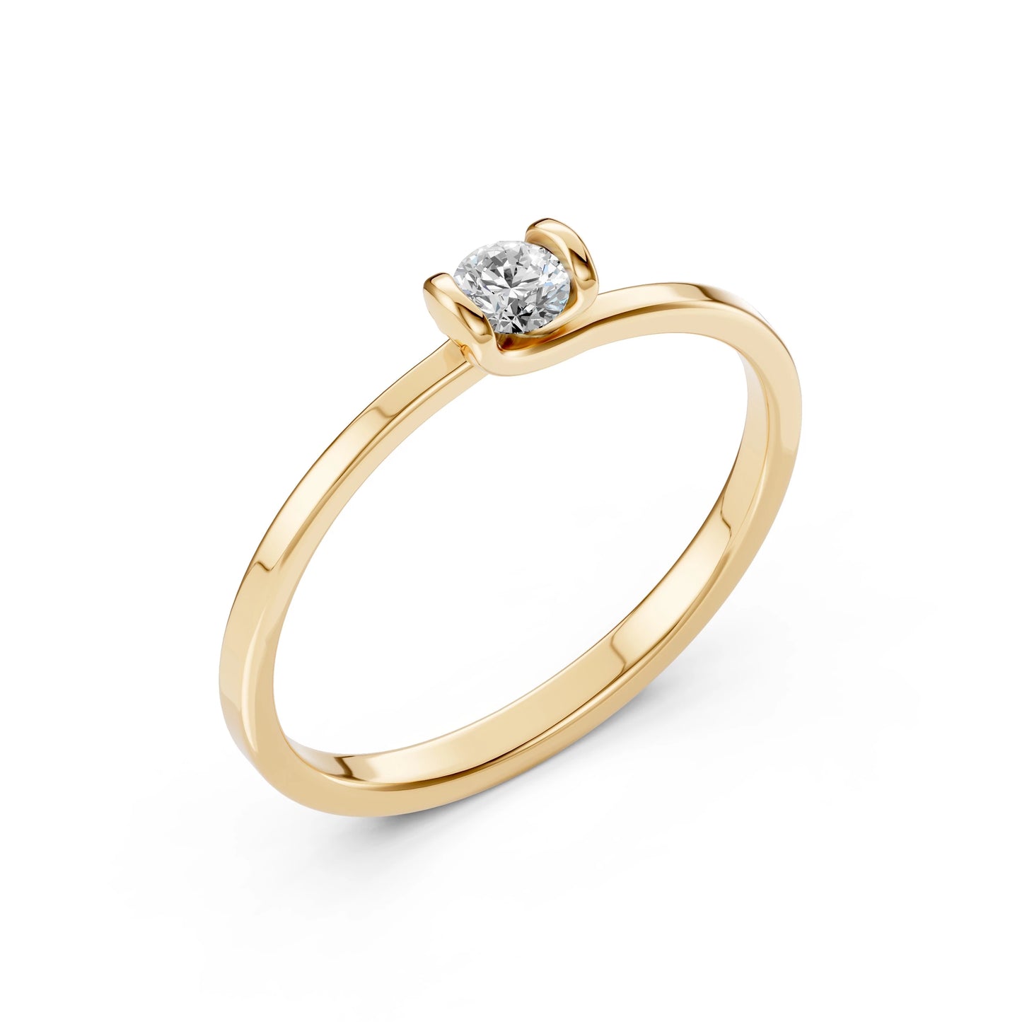 Solitär-Ring (Rund), 0.2 ct — 101-10016(3.7)