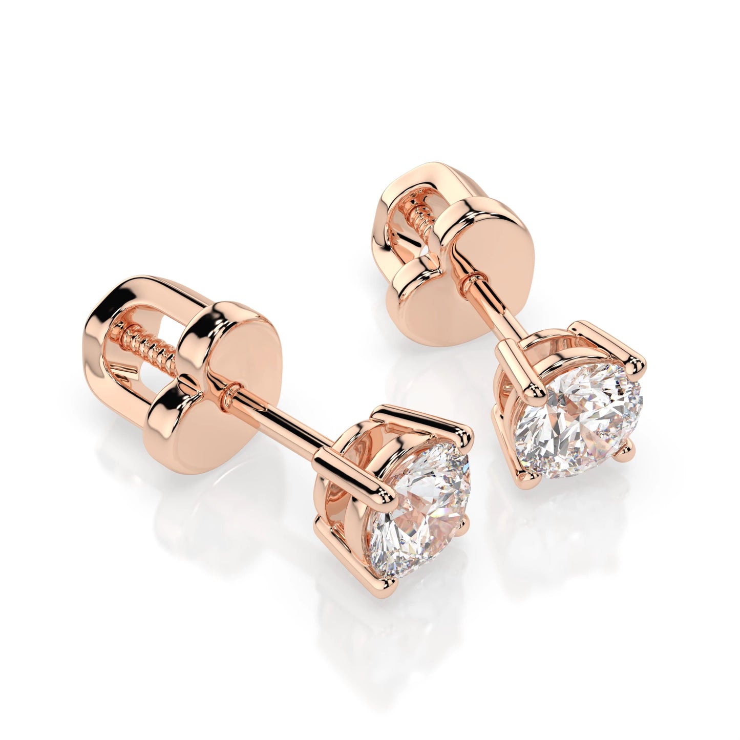 Solitär-Schmetterling-Ohrringe (Rund), 0.4 ct — 102-10012/1(3.7)