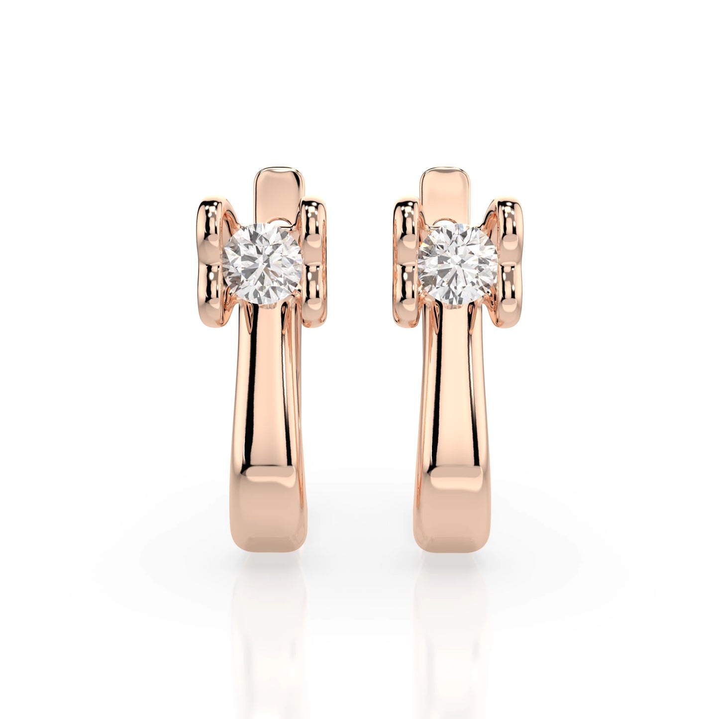 Solitär-Ohrringe mit englischem Verschluss (Rund), 0.2 ct — 102-10013(3.0)