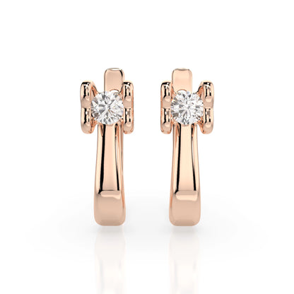 Solitär-Ohrringe mit englischem Verschluss (Rund), 0.2 ct — 102-10013(3.0)