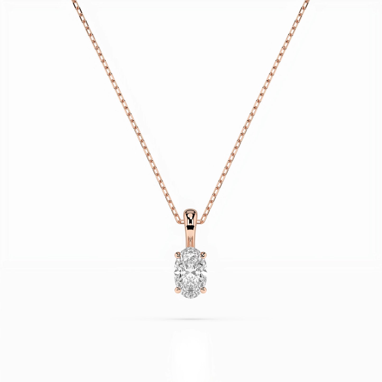 Solitär-Halskette (Oval), 0.3 ct — 104-10069(0.30)OV