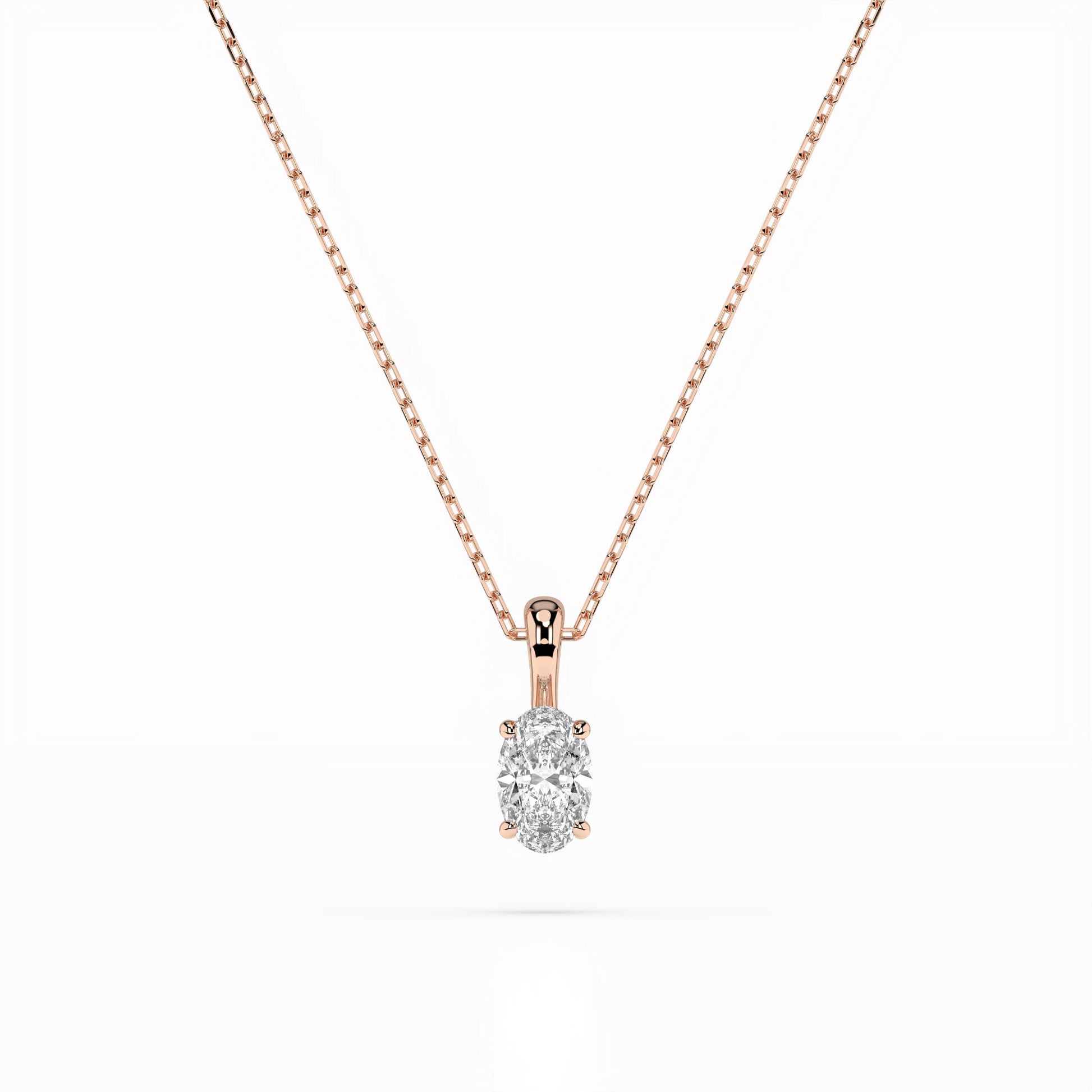Solitär-Halskette (Oval), 0.3 ct — 104-10069(0.30)OV