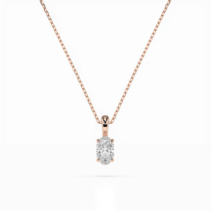 Solitär-Halskette (Oval), 0.3 ct — 104-10069(0.30)OV