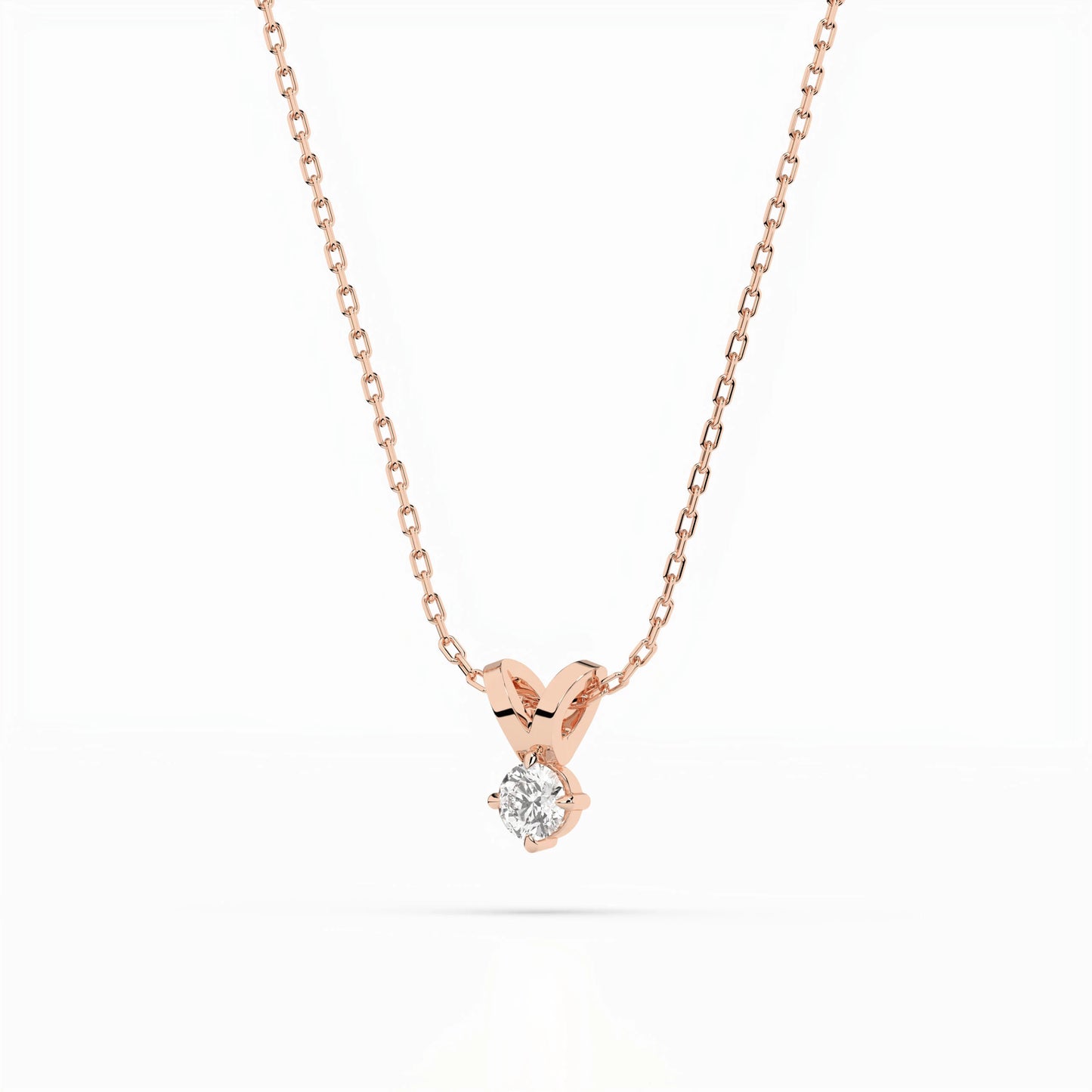 Solitär-Halskette (Rund), 0.2 ct — 104-10037(3.7)