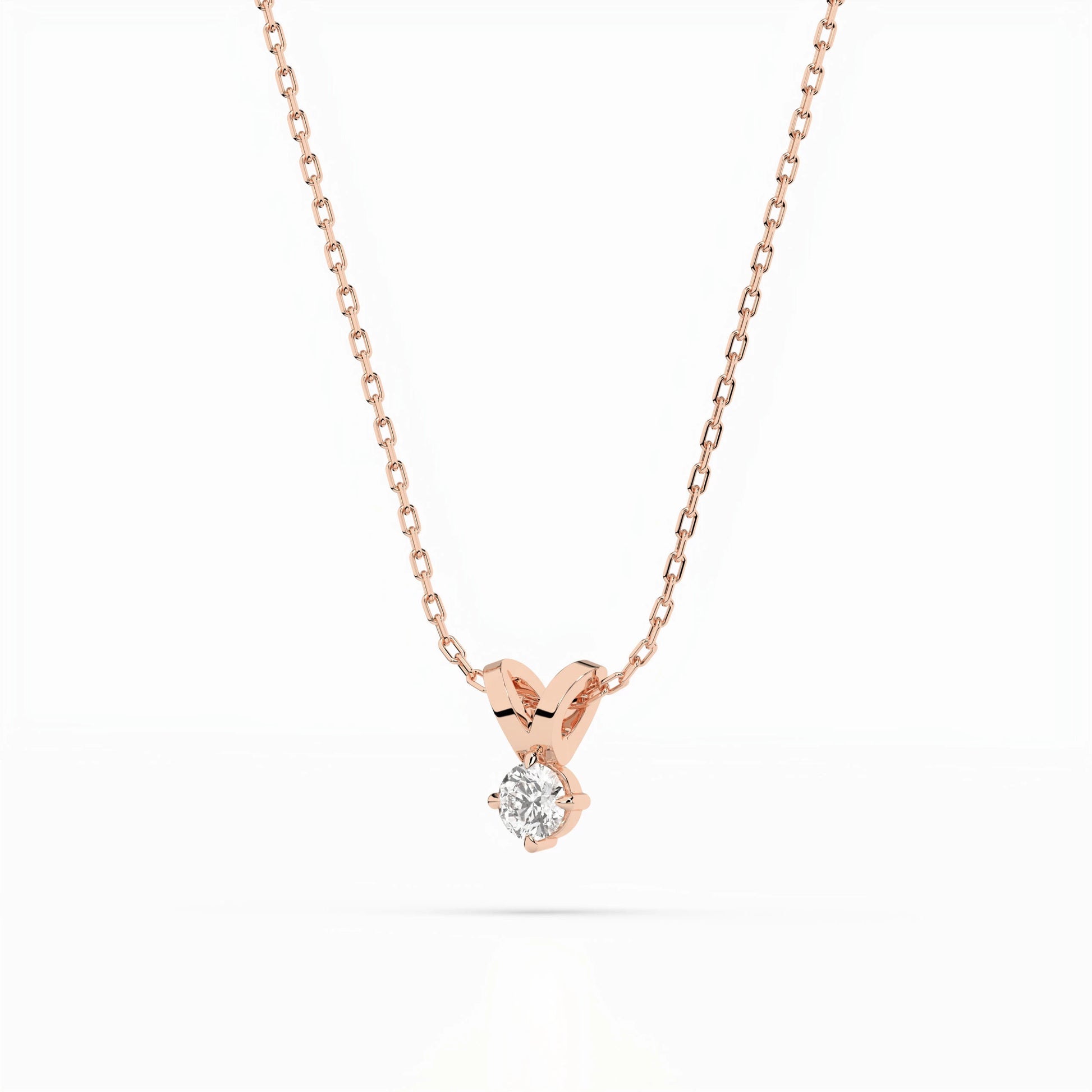 Solitär-Halskette (Rund), 0.2 ct — 104-10037(3.7)