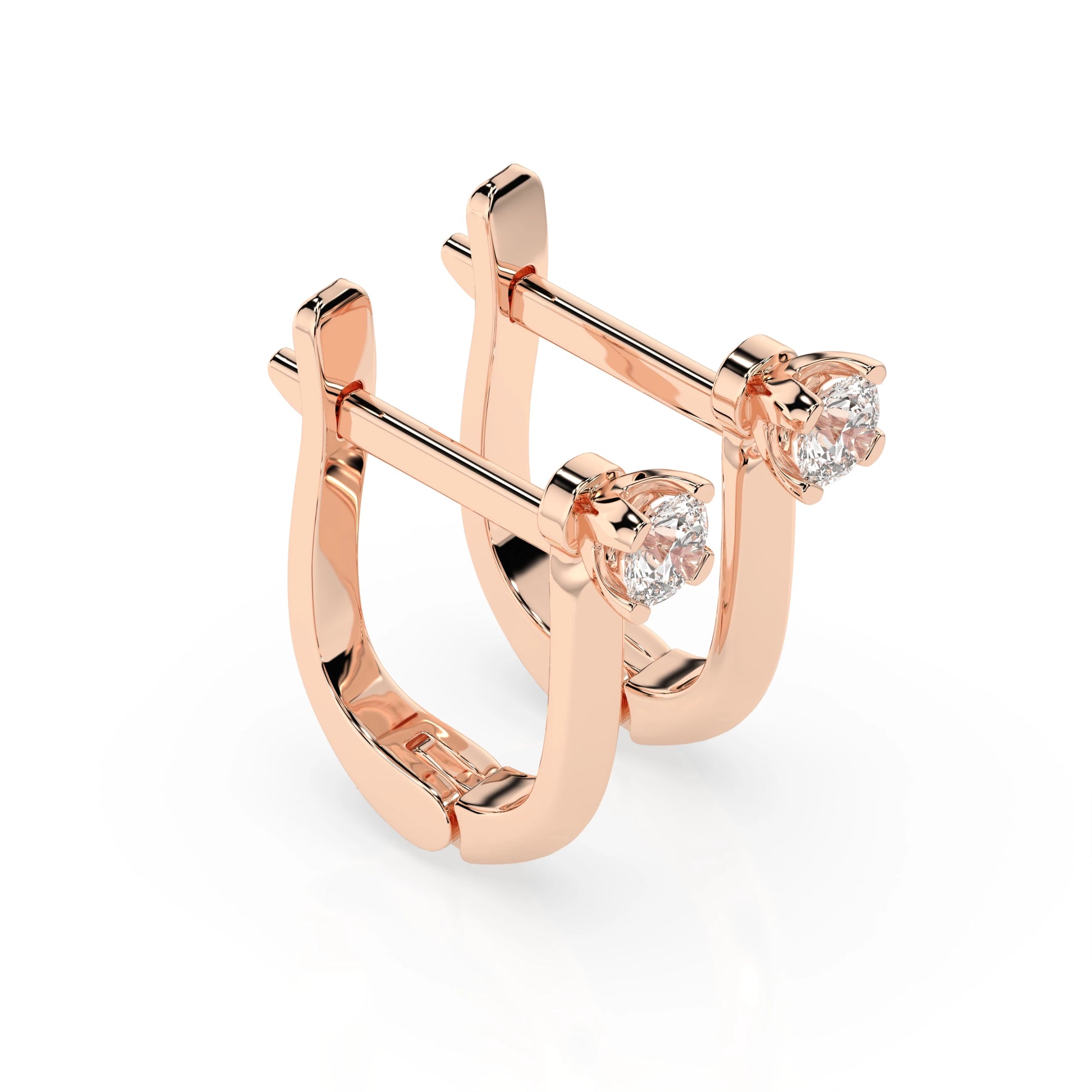 Solitär-Ohrringe mit englischem Verschluss (Rund), 0.2 ct — 102-10089(3.0)