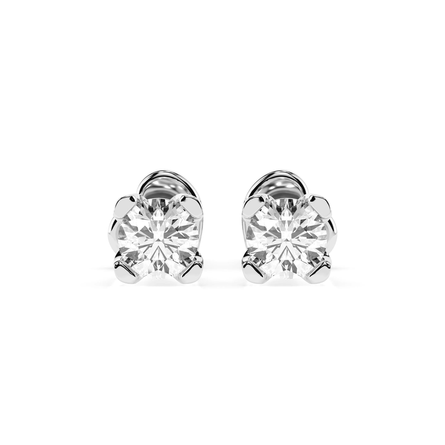 Solitär-Schmetterling-Ohrringe (Rund), 0.6 ct — 102-10089/2(4.2)