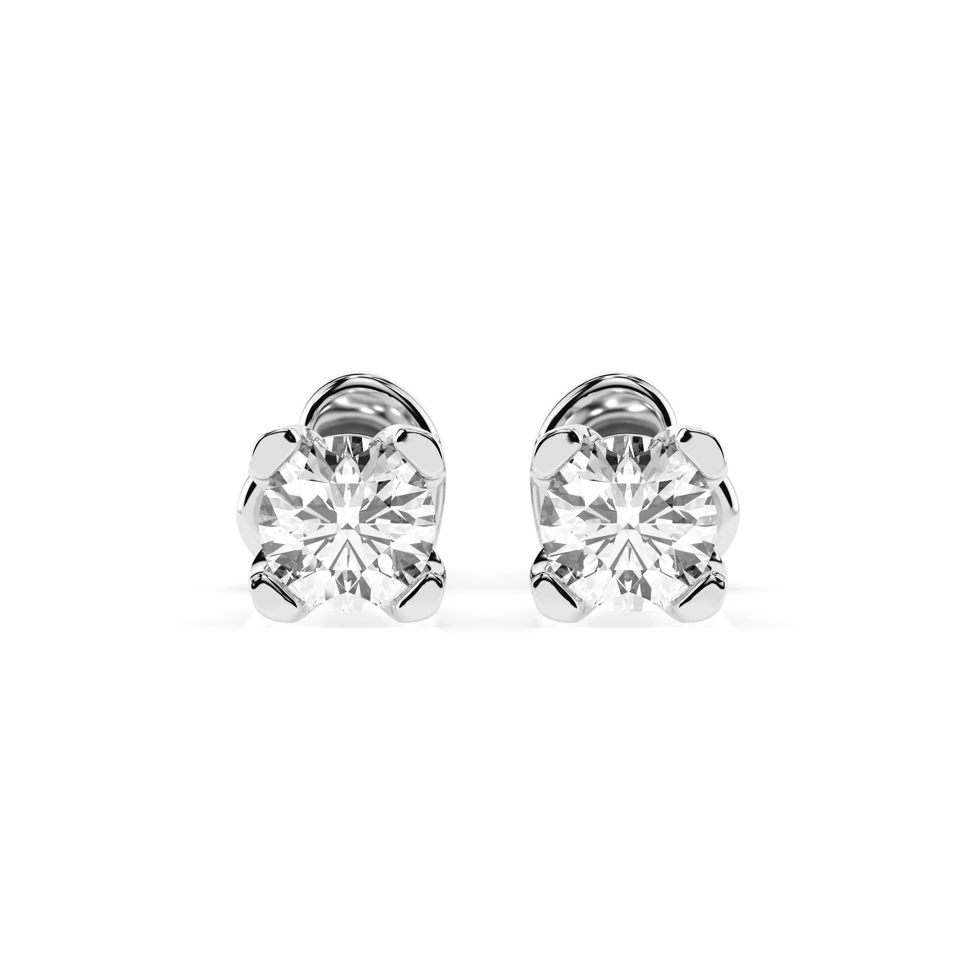 Solitär-Schmetterling-Ohrringe (Rund), 0.6 ct — 102-10089/2(4.2)