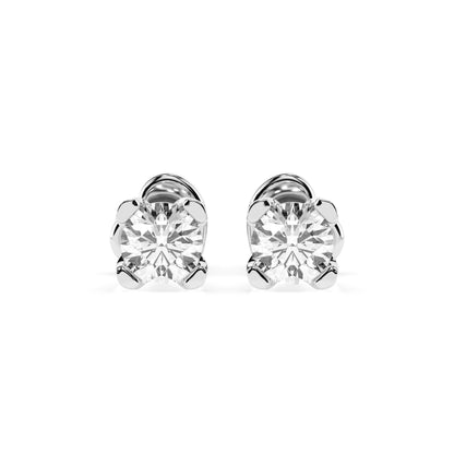 Solitär-Schmetterling-Ohrringe (Rund), 0.6 ct — 102-10089/2(4.2)