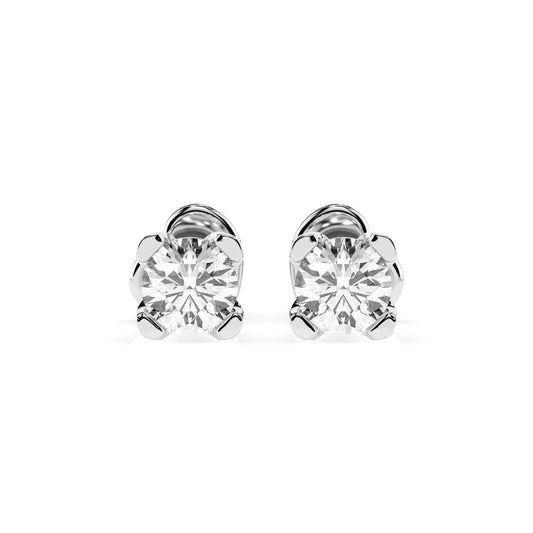 Solitär-Schmetterling-Ohrringe (Rund), 0.6 ct — 102-10089/2(4.2)